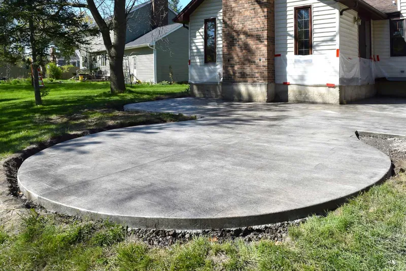Concrete patio installation