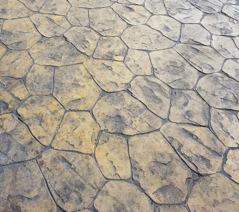 Decorative stamped concrete patio
